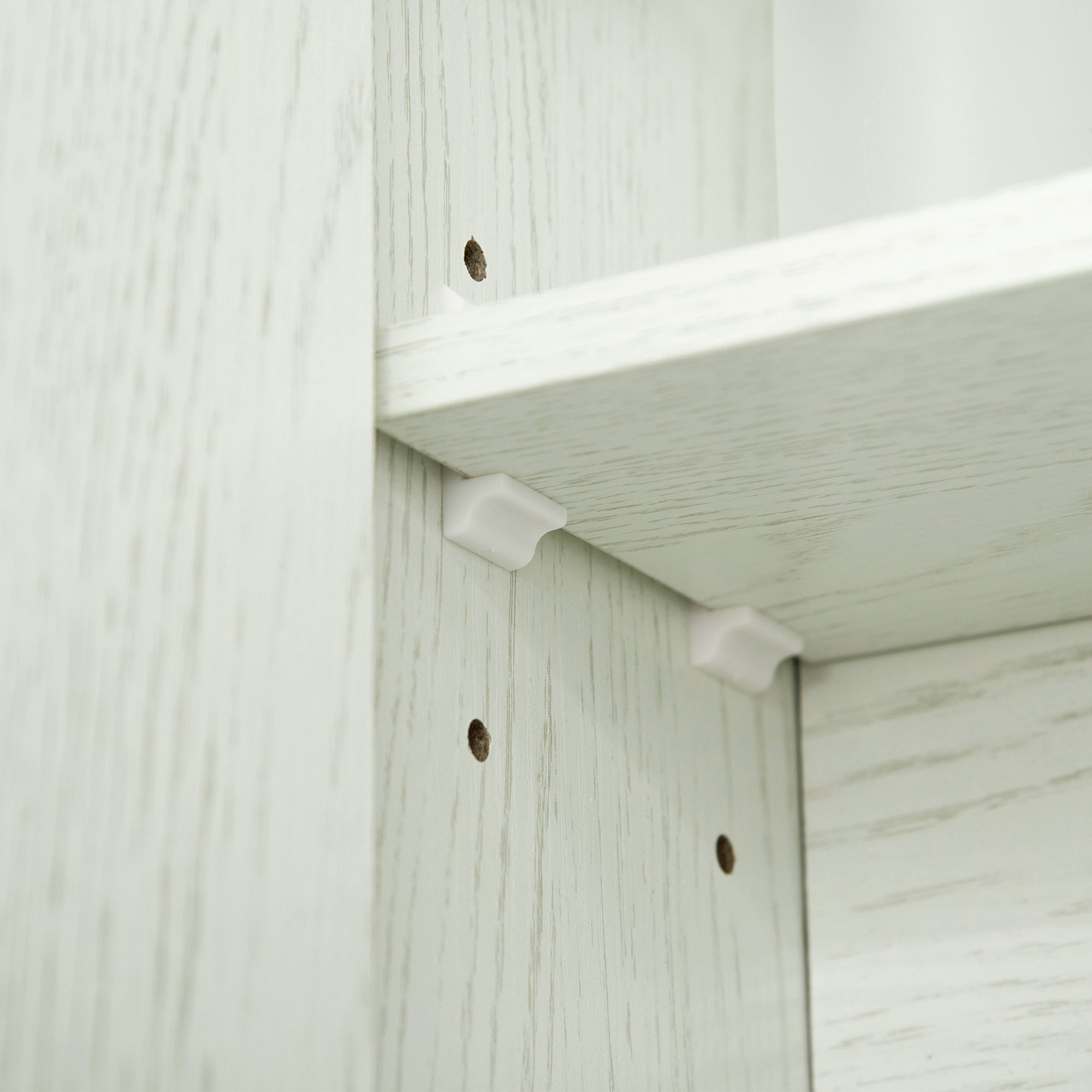 kleankin Armadietto a Specchio per Bagno con Ripiani Regolabili, 3 Porte e Credenze, in MDF e Vetro, 90x15x75 cm, Bianco - 7