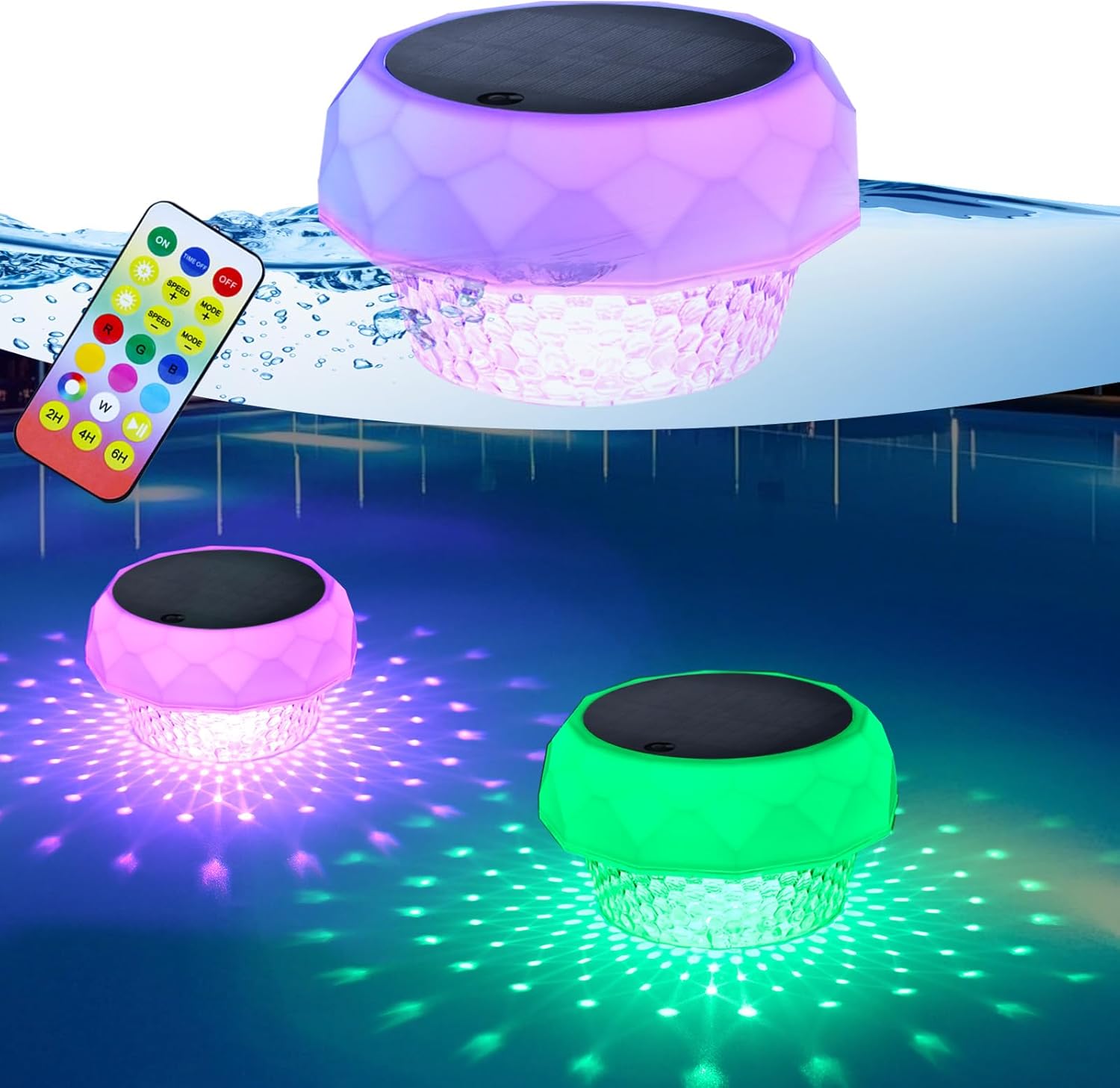 Podwodne światło basenowe Solaires Lumière do basenów naziemnych z pilotem, RGB+Biały Zimny, IP68 Wodoodporne, (1 światło + 1 pilot)