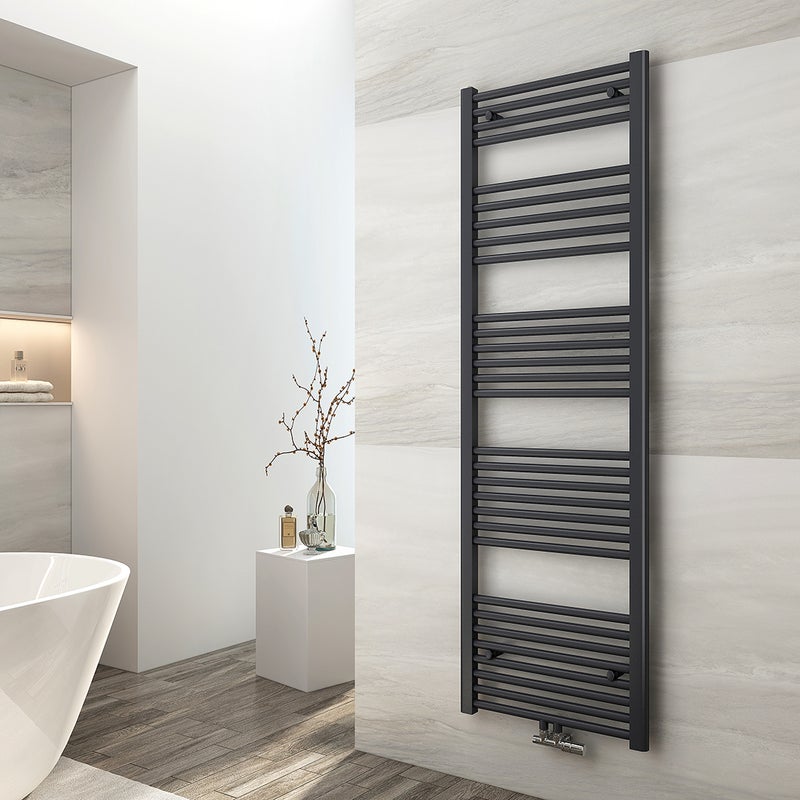 EMKE Grzejnik Łazienkowy 654W, 160x50 cm, 6 bar, do 6 m² – Antracytowy