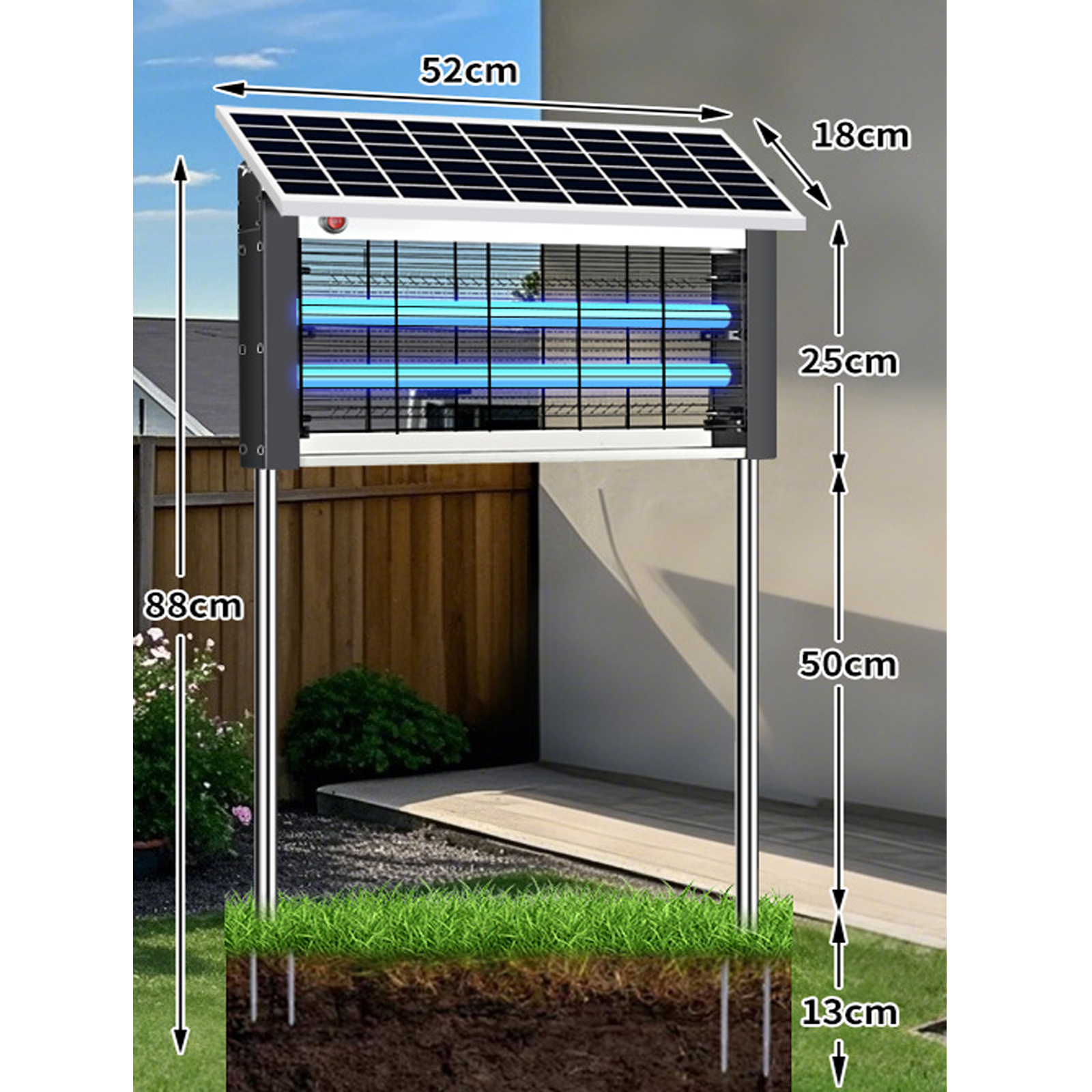 Tue Mouche Electrique,Solaire Piege a Moustique Exterieur,Anti Moustique Jardin Rechargeable USB,Lumiere Anti Moustique pour Le Camping - 2