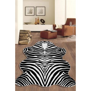 Tapis Salon En Forme De Poisson Zèbre - Antidérapant, Doux - Dimensions 90x60x0.8 Cm - Décoration Chambre, Salle De Bain