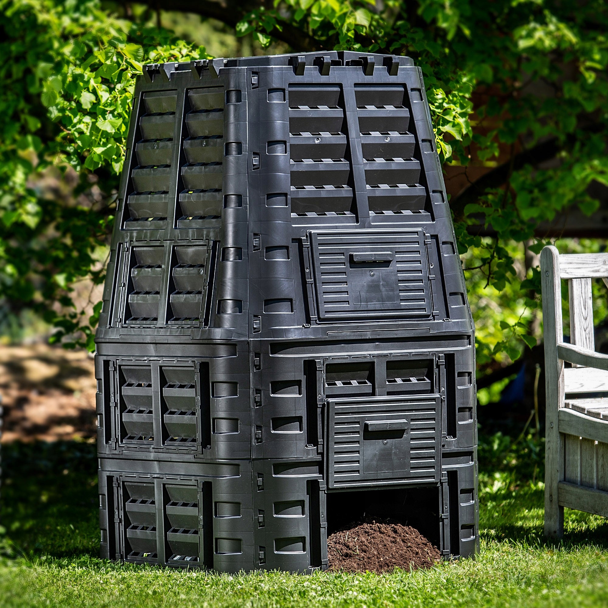 Compostiera da giardino KADAX 1000L, una soluzione pratica per trasformare i tuoi rifiuti organici in fertilizzante naturale, contenitore per compost - 4