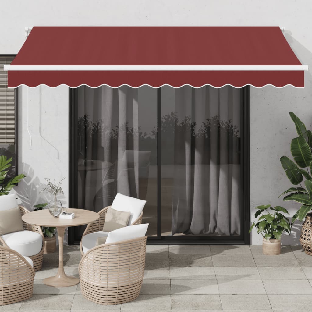 VidaXL Tenda Da Sole Retrattile Manuale 4,5x3 M – Con Pali E Manovella, Colore Crema