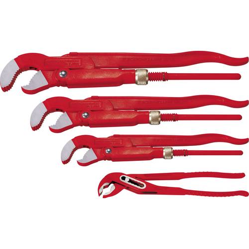 Rothenberger - Ensemble 4 Pinces Serre-tubes (1", 1.1/2", 2") - Rouge - Pour Plomberie Et Chantier