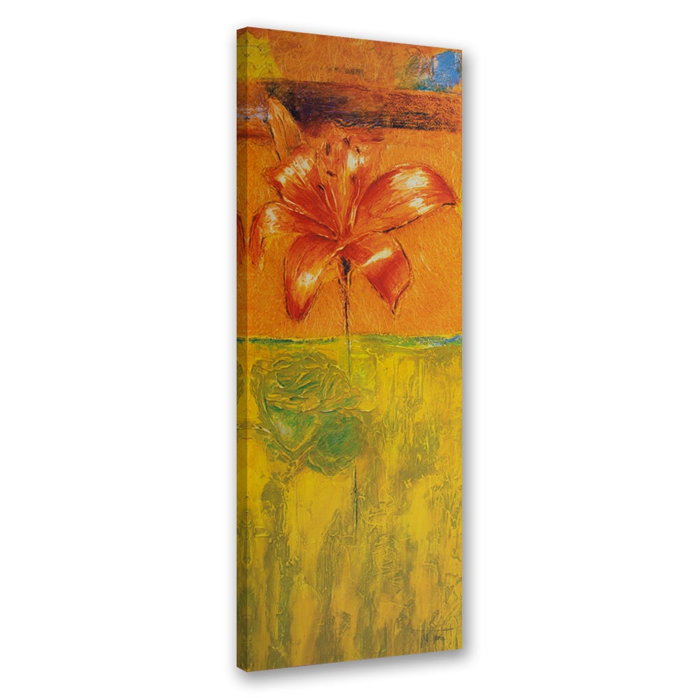 Obraz na płótnie, Kwiat lilli wodnej malowany 50x150