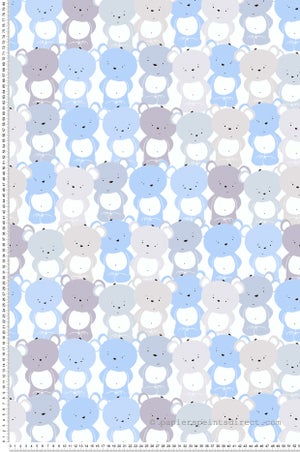 Papier peint intissé - OUTAD - Motif baroque - Jaune/Bleu - 9,5 m x 0