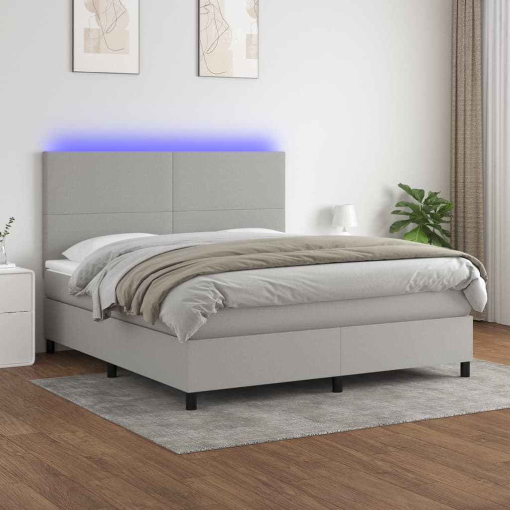 Lit Coffre 90x200 Cm Avec Tête De Lit LED Et Ports USB/Type-C - Velours Beige, Sommier à Lattes Inclus - Rangement Intégré