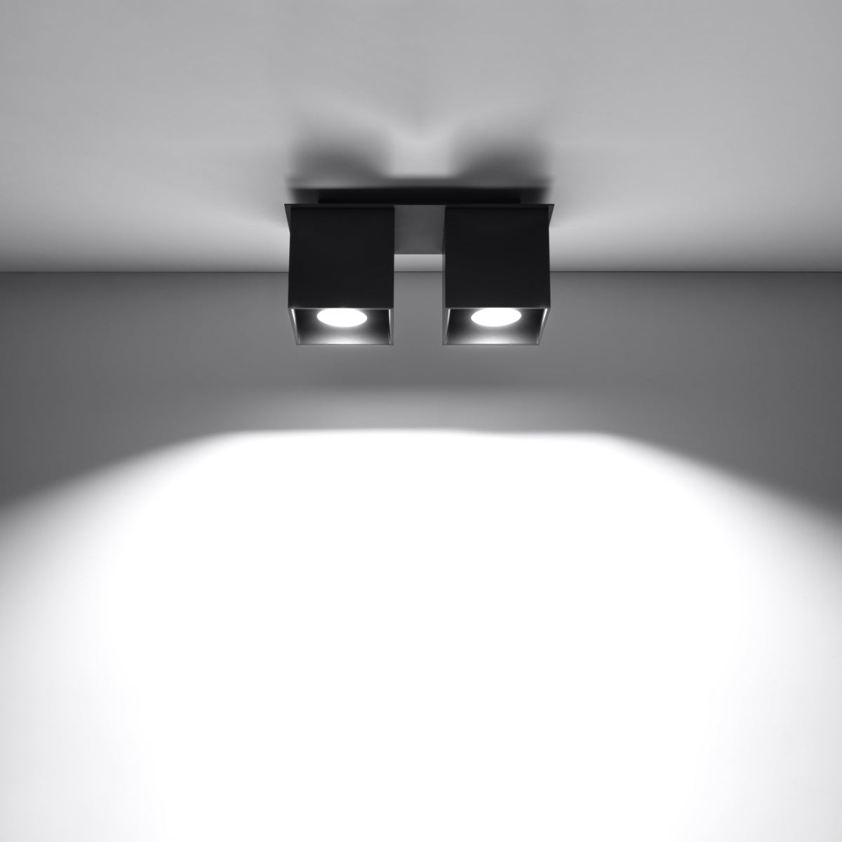 Plafon QUADX 2 czarny LED 3000K - 26x11x12cm Sollux