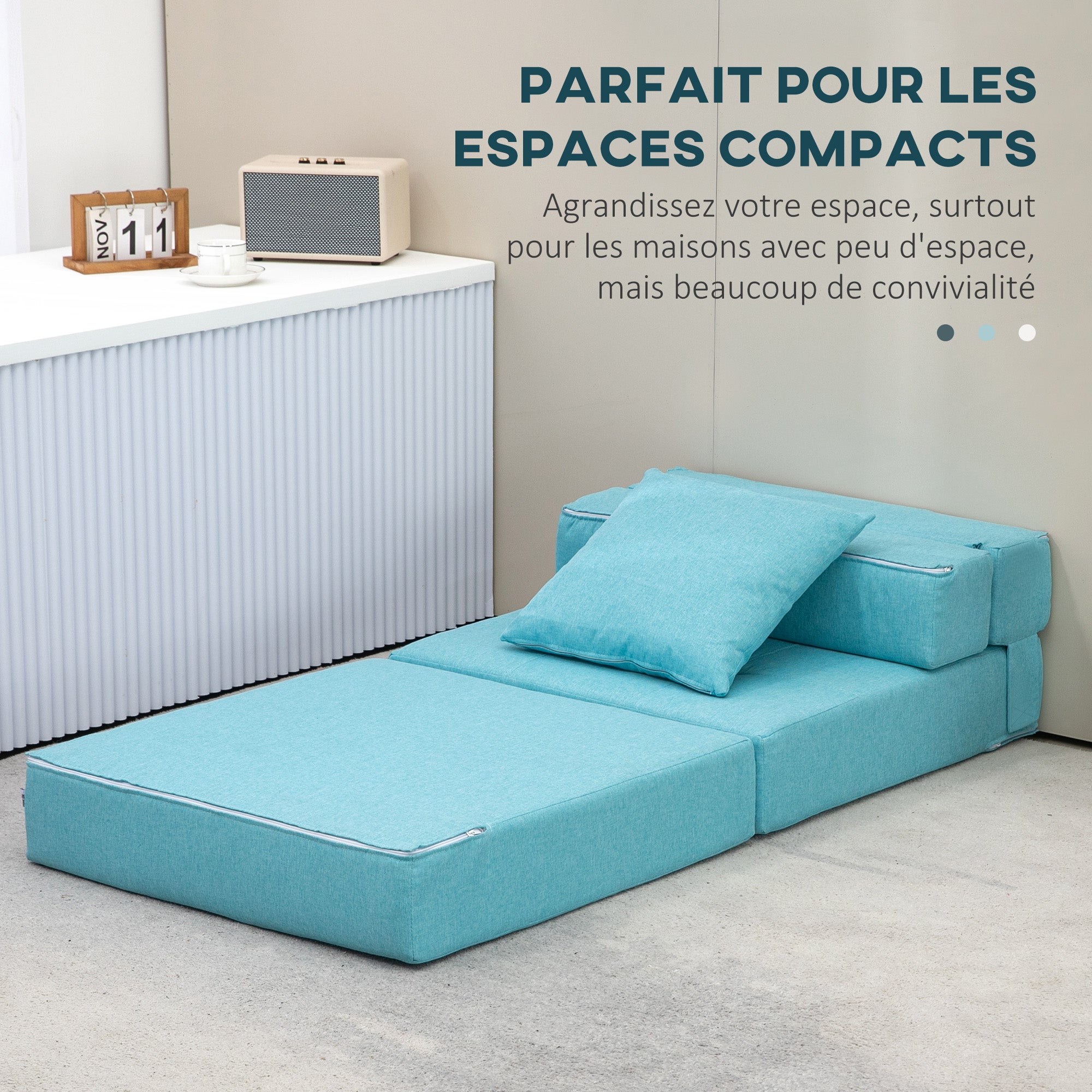 Chauffeuse-lit Polyester HOMCOM - 6