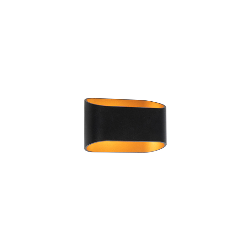 Qazqa nowoczesny lampa ścienna - Alone - czarny, owalny, max. 40w, kompatybilny z żarówką LED, g9, 16cm, IP20 oświetlenie