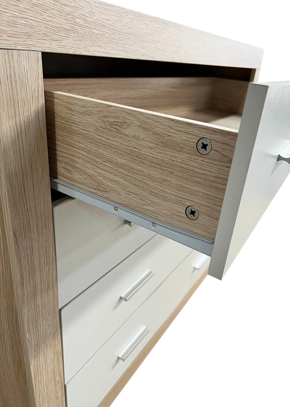 Comoda Kiara de 4 Cajones Cambria y Blanco 98x82 cm - 6