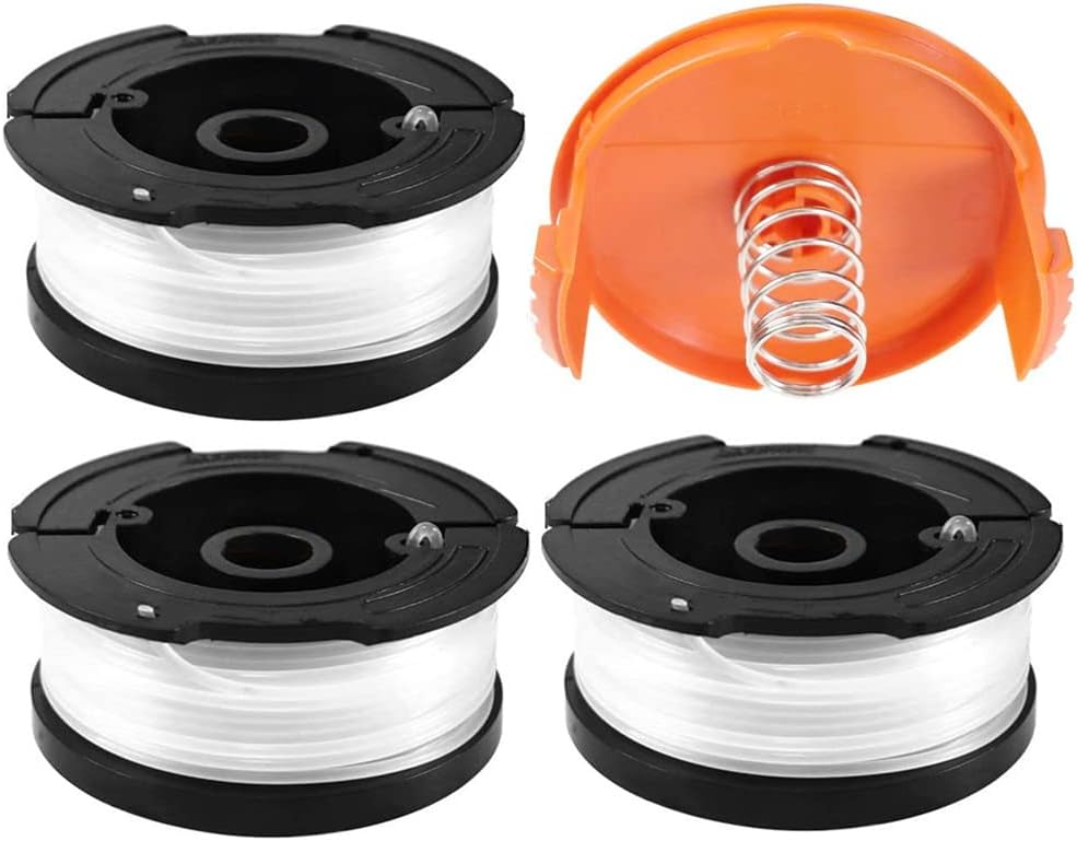 3 + 1 szt. A6481 A6485 szpule do Black &amp; Decker AF-100, szpula żyłki do podkaszarek Black &amp; Decker, 3 szpule żyłki z 1 osłoną szpuli i 1 sprężyną