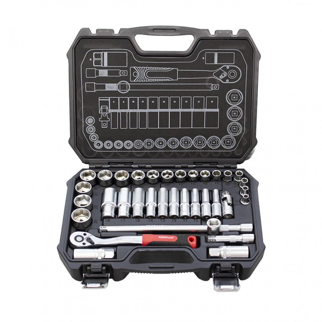 COFFRET ACCESSOIRES ET DOUILLES 6 PANS 1/4" METRIQUES - 24 PIECES COFFRET ACCESSOIRES ET DOUILLES 6 PANS 1/4" METRIQUES - 24 PIECES