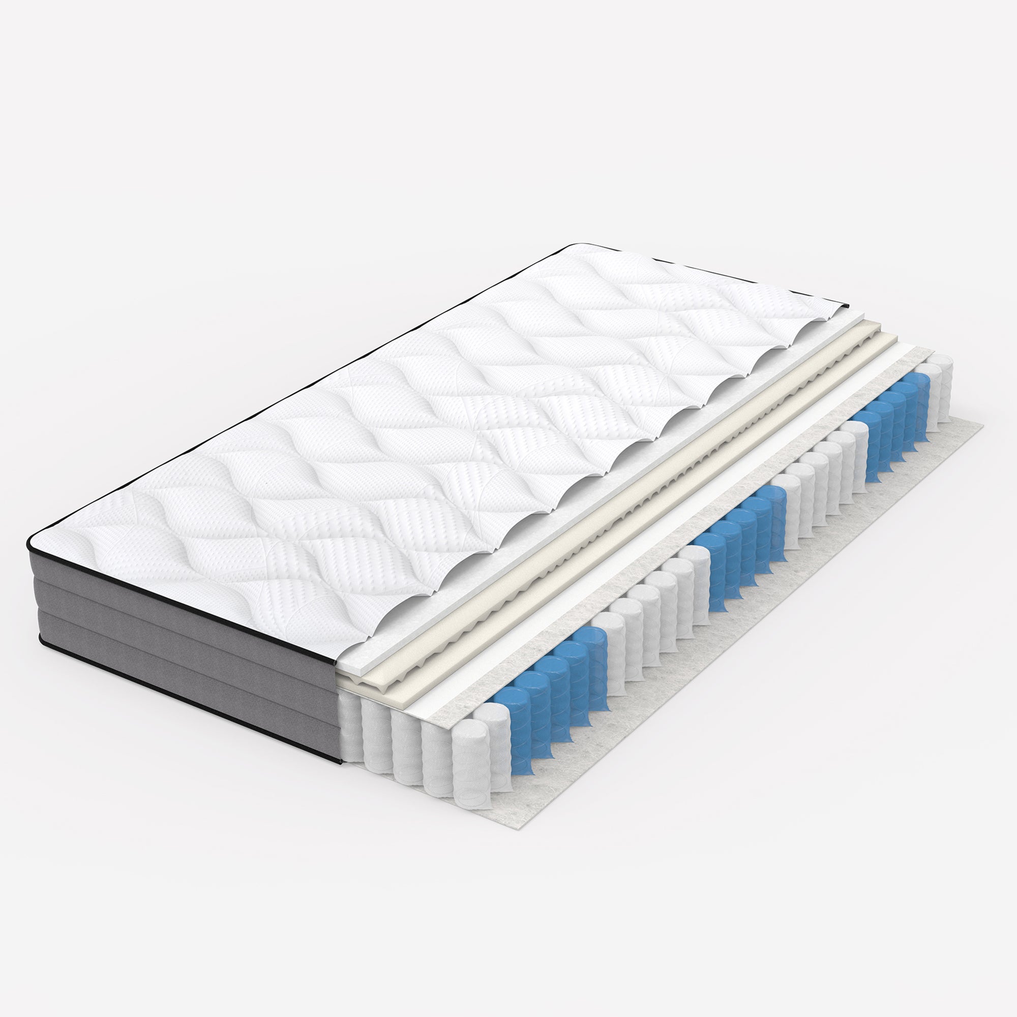 Materac 90x200 cm sprężyny kieszeniowe twardość H3/ergonomiczny 7 stref wysokość materaca 20 cm