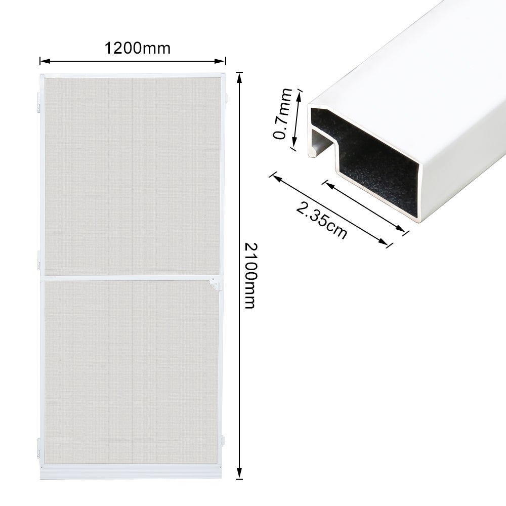 Puerta con mosquitera - Puerta con mosquitera de 120x210 cm, impermeable, marco de aluminio, mosquitera de fibra de vidrio - 2