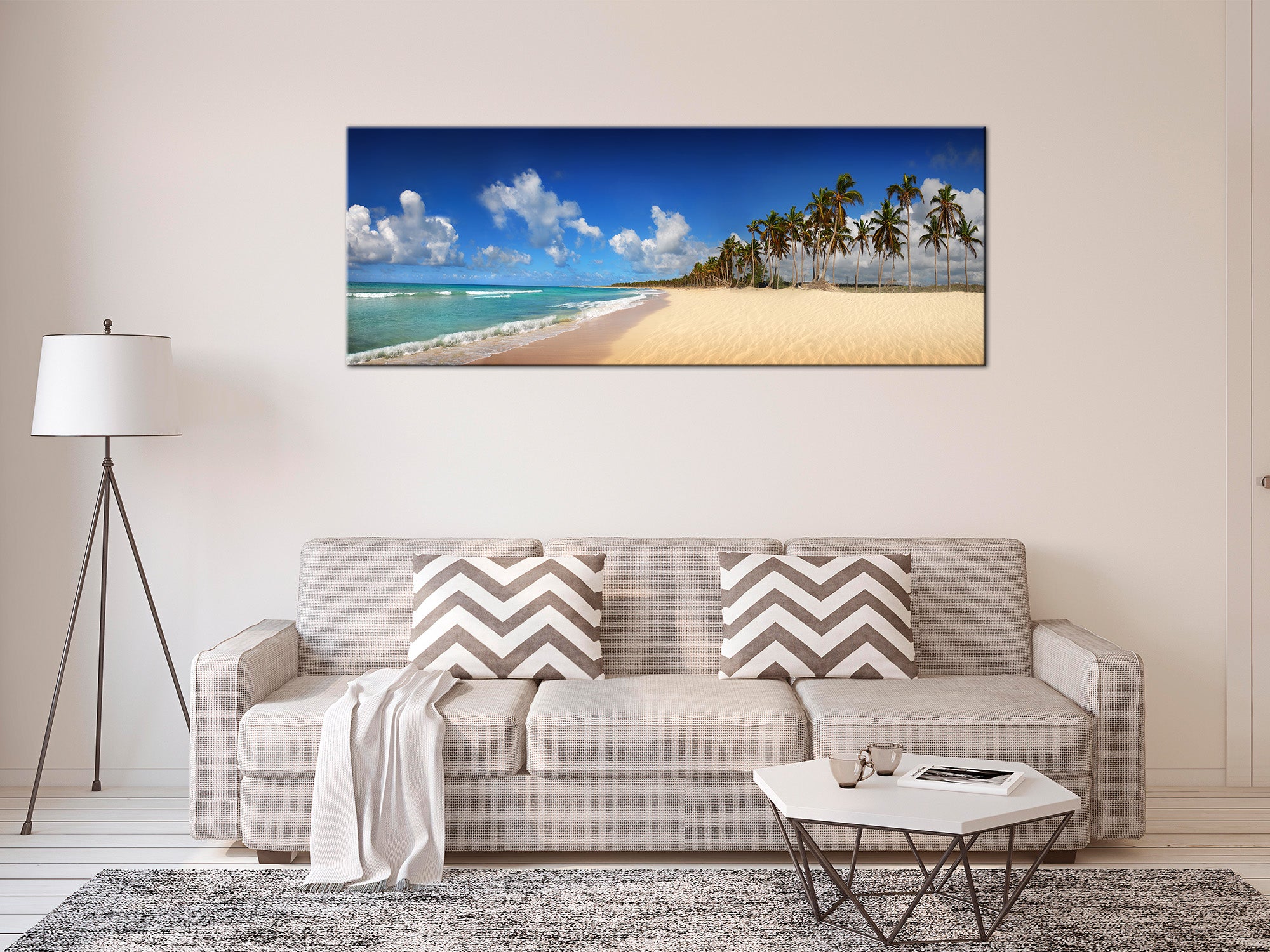 DECLINA, Tableau toile imprimée paysage, Tableau panoramique PLAGE TROPICALE, 150x60 cm - 3