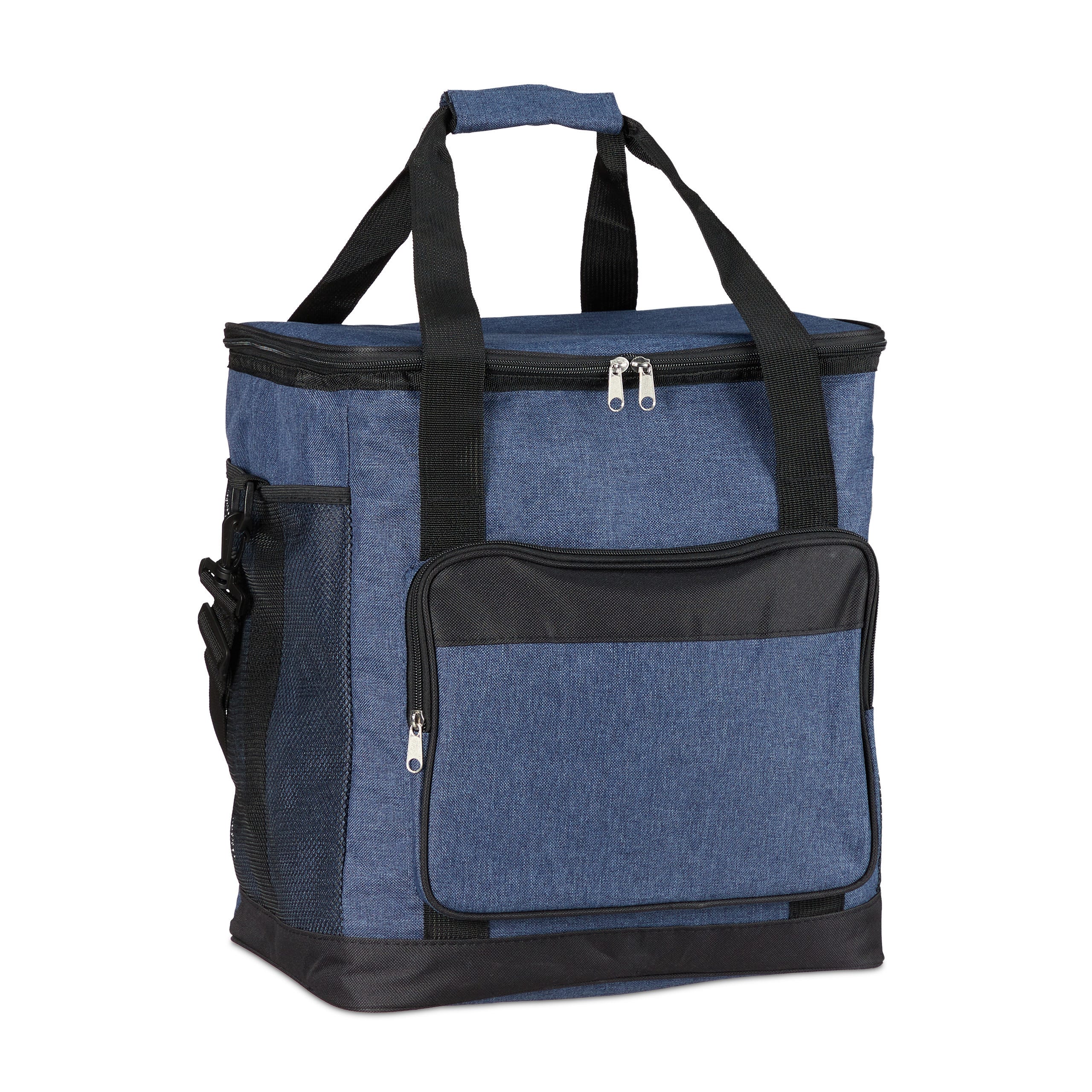 Relaxdays Borsa Termica Pieghevole, Zaino Picnic 10L, Con Tracolla E Impugnatura, Grigio, Per Pranzo E Snack