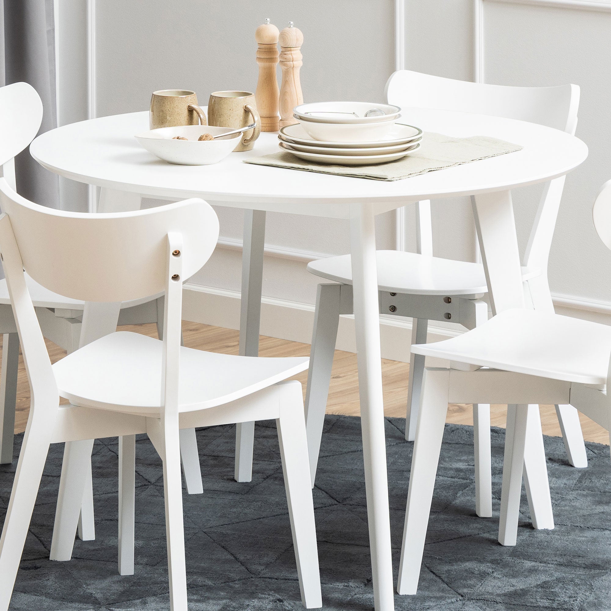 Roxby stół do jadalni Ø105 cm biały.