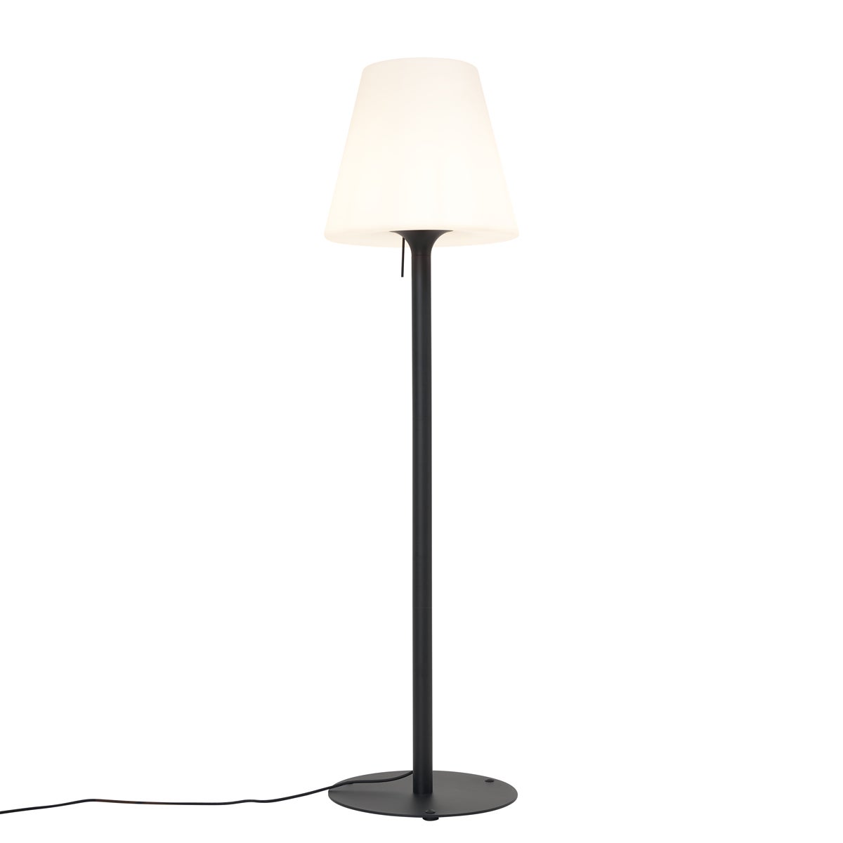 Qazqa nowoczesny lampa podłogowa zewnętrzna z kloszem do ogród - Virginia - czarny, max. 15w, kompatybilny z żarówką LED, e27