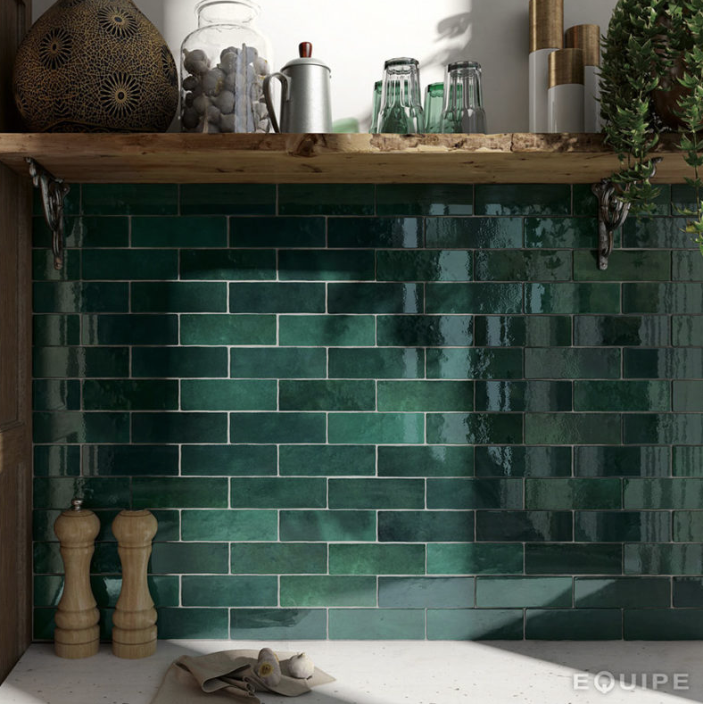 Carrelage mur effet zellige bejmat vert 6,5x20 cm ARTISAN MOSS GREEN(vendu par boite de 0.50m2) - 4