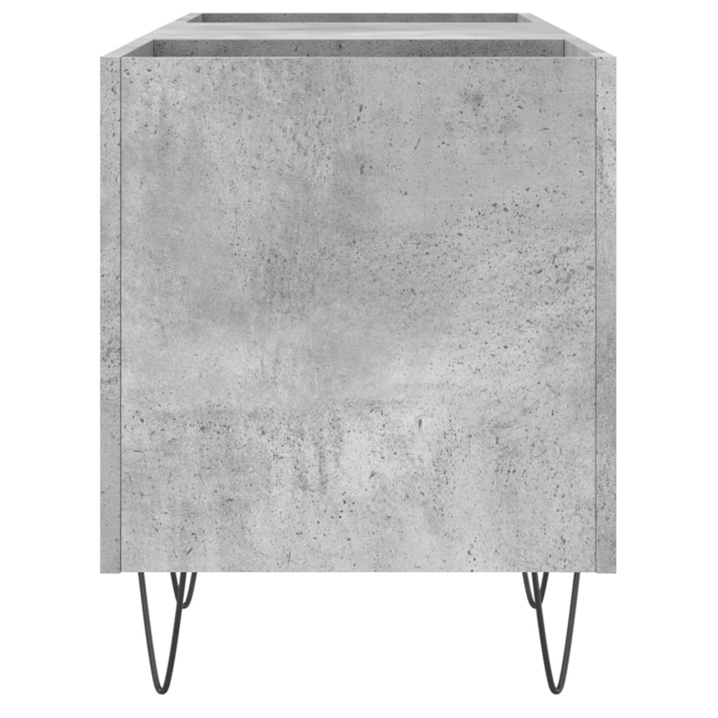 Armário de disco de madeira compensada cinza concreto 121x38x48 cm – ComfortXL - 5