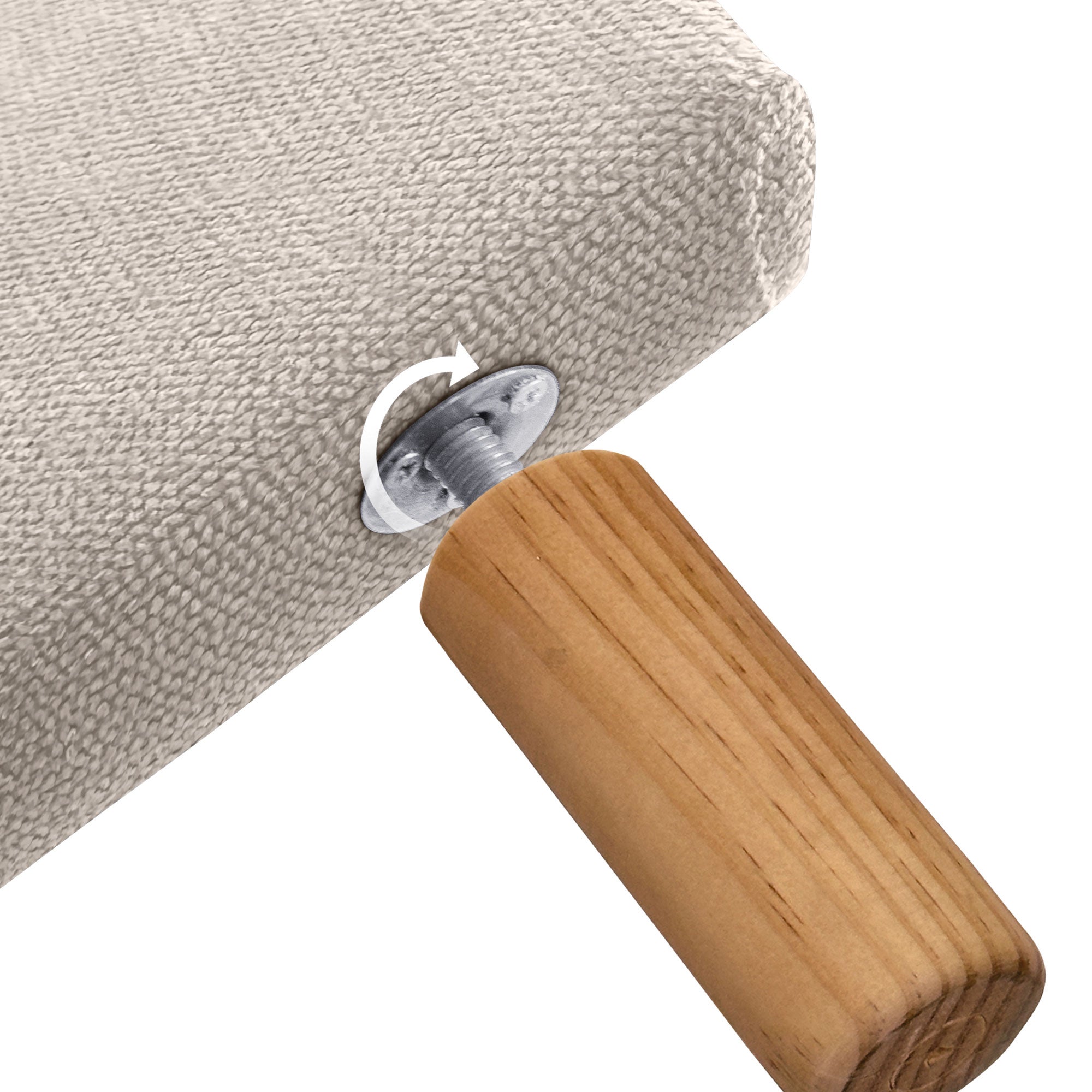 DHOME Cabecero Capitoné hasta el Suelo Cabezal 8cm tapizado Tela ACUALINE para Cama Dormitorio (135cm, Beige) - 6