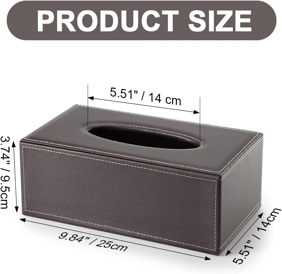 Skórzane pudełko na chusteczki do domu, biura i samochodu (brązowe) - 2