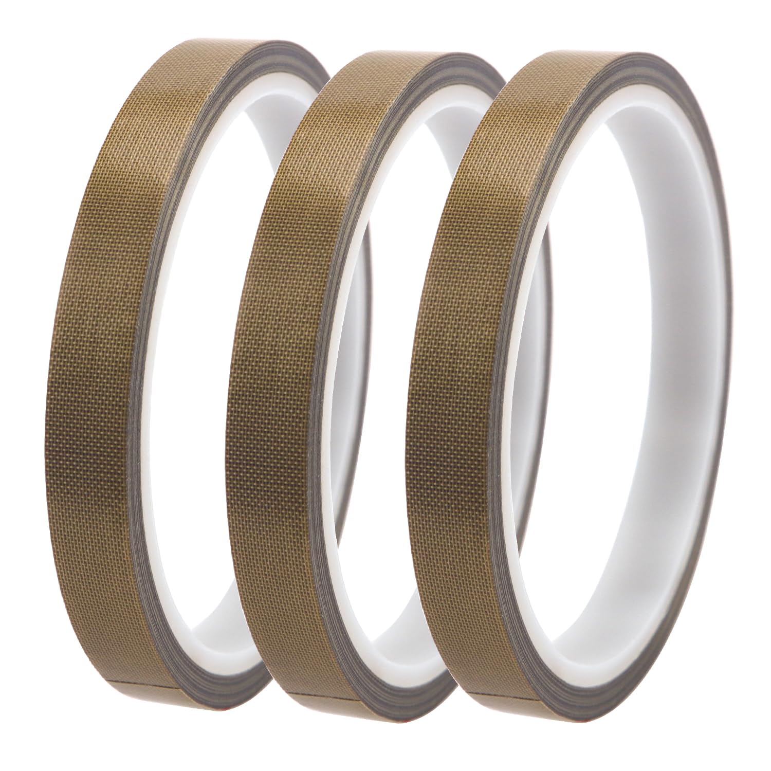 3 sztuki taśmy klejącej PTFE, odpornej na wysokie temperatury, taśma teflonowa, politetrafluoroetylen, do pakowarki próżniowej (10 mm x 10 m)