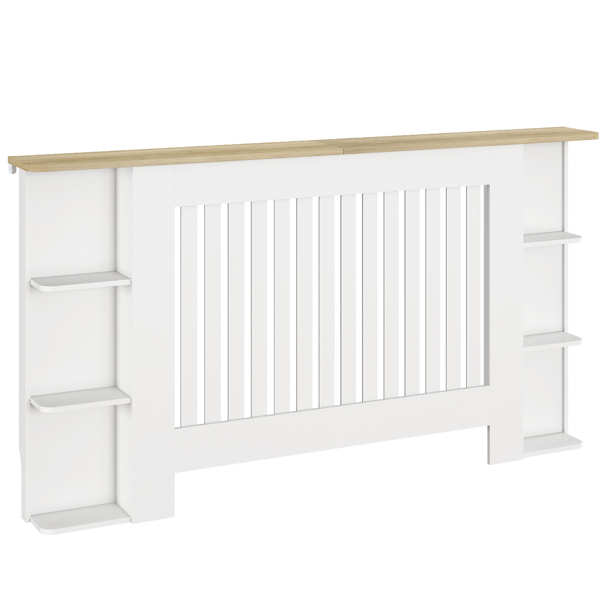 Cubre Radiador HOMCOM MDF, Melamina de Madera Blanco 152x19x83 cm 820 ...