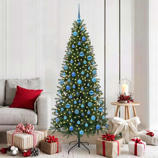 Sapin De Noël Artificiel Vert 400 Cm Avec Lumières LED Intégrées - Déco Fête Moderne Et Facile à Installer