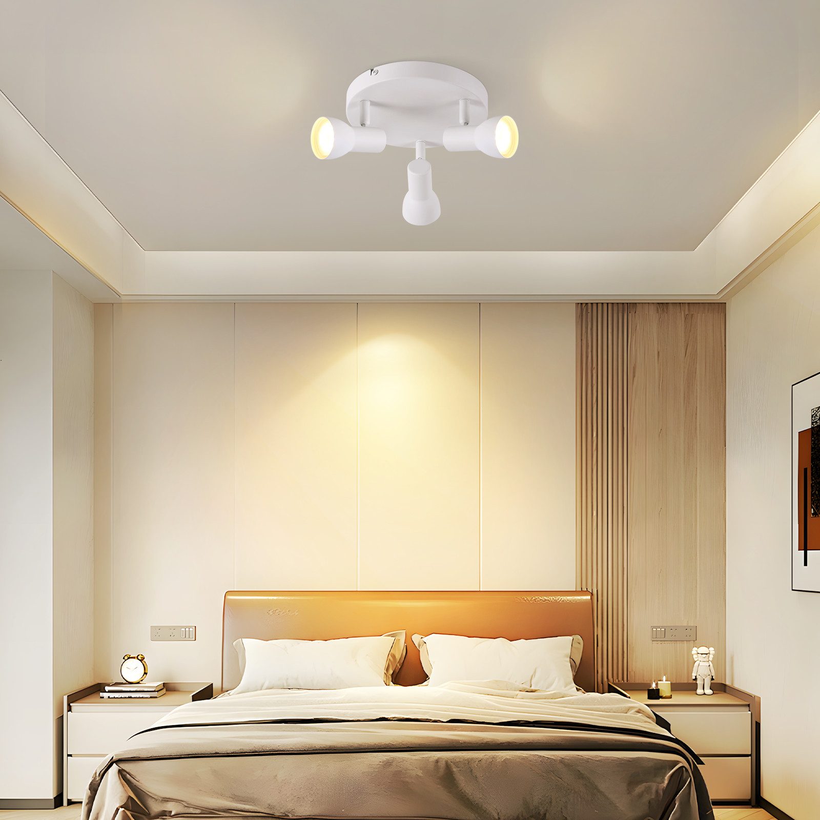 Spot de plafond NETTLIFE 3 flammes, rond, éclairage d'intérieur, blanc, métal, culot GU10 - 7