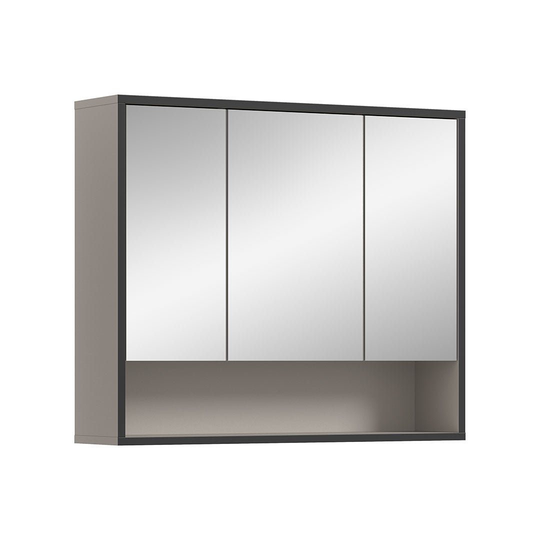 Bagno szafka łazienkowa z lustrem 3 lustrzane drzwi jasnoszary, kremowy.