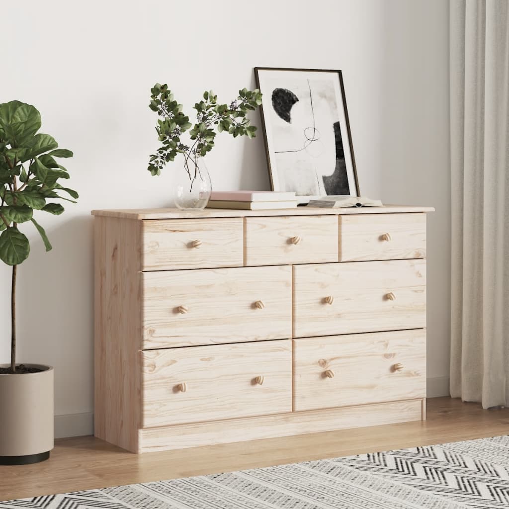 Commode ALTA blanc 112x35x73 bois massif de pin | Leroy Merlin
