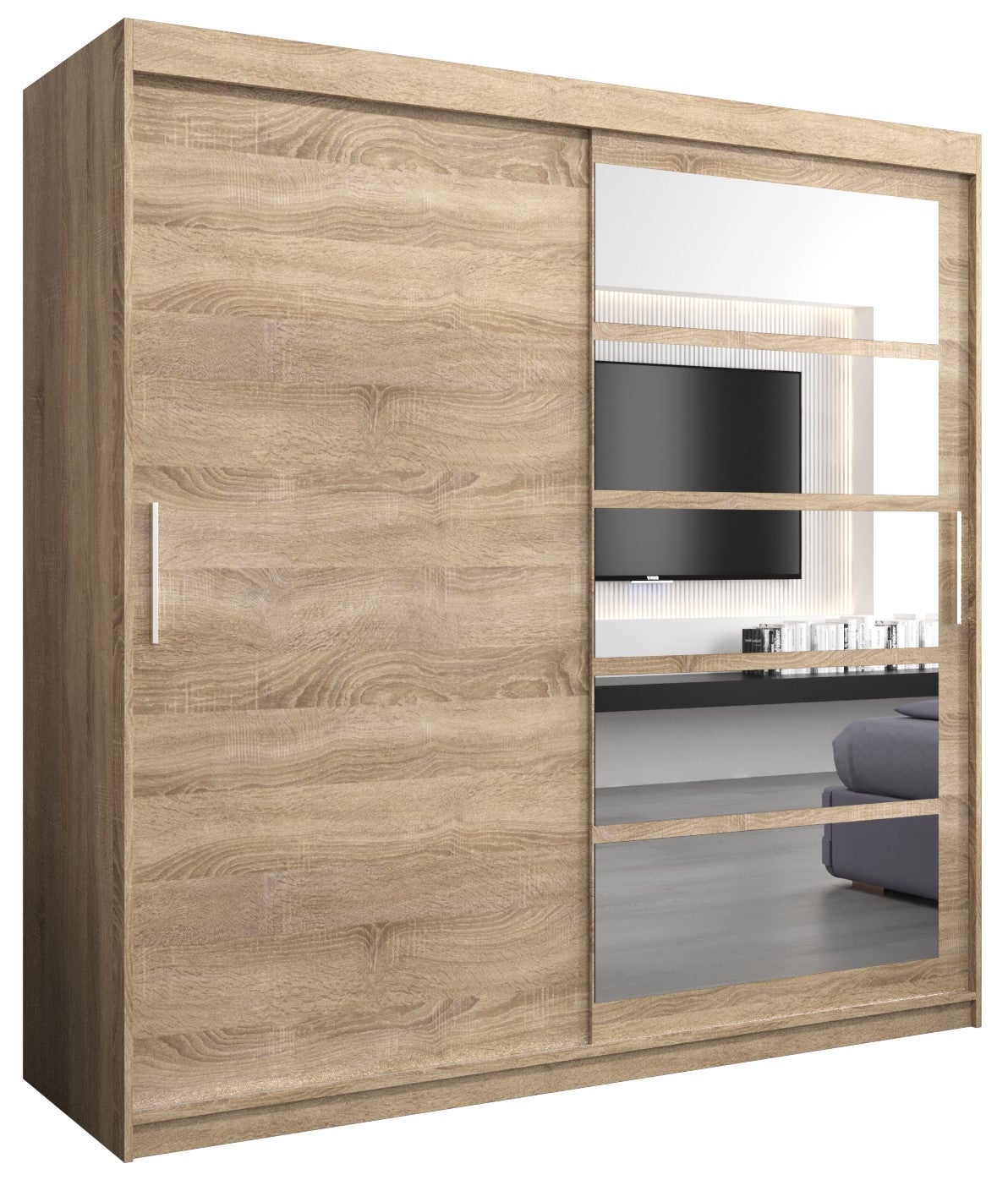 Szafa przesuwna garderoba ROMA 1 200 x 62 x 200 cm Sonoma - Abiks Meble