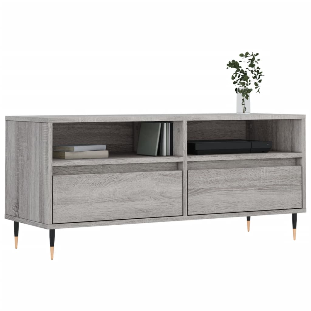 vidaXL Meuble TV sonoma gris 100x34,5x44,5 cm bois d'ingénierie - 3