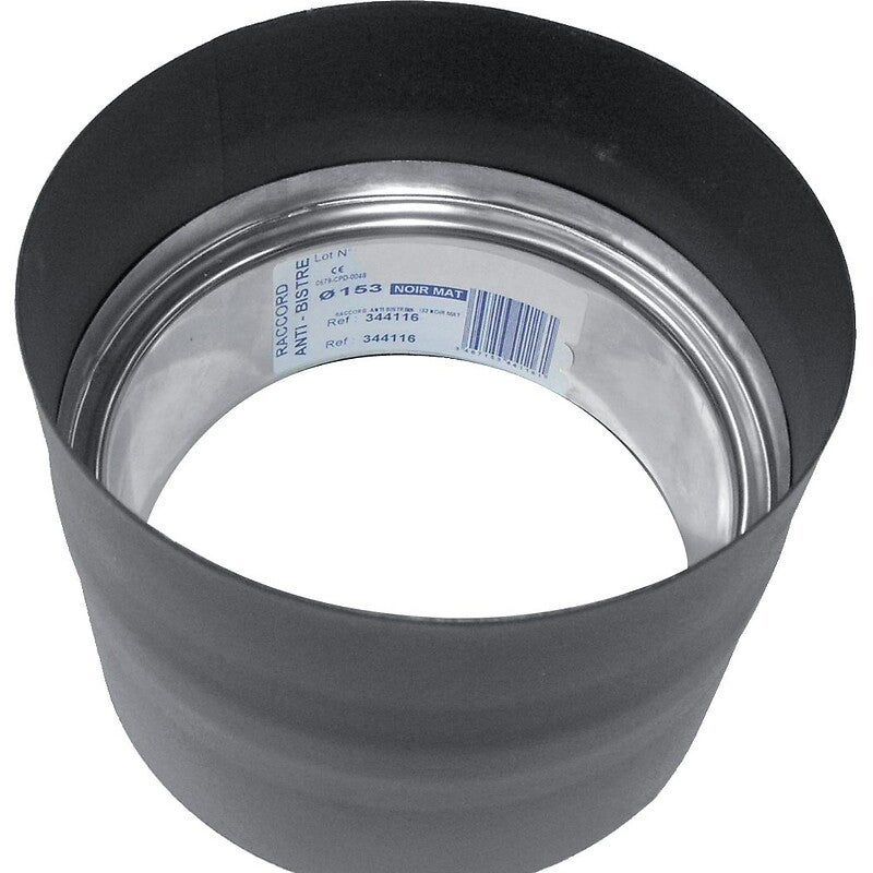 Raccord anti-bistre émail noir mat Ø150 - 3