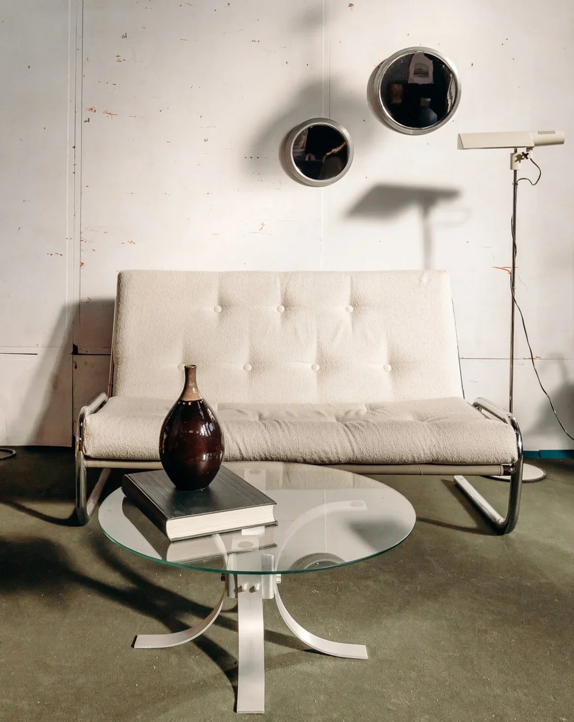 Table basse ronde en verre Donna N°504 - Bon état - 3