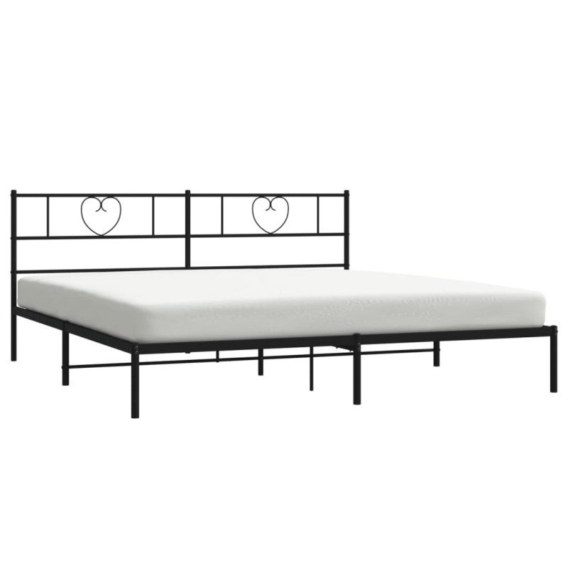 Estructura cama sin colchón con cabecero metal negro 180x200 cm vidaXL - 3