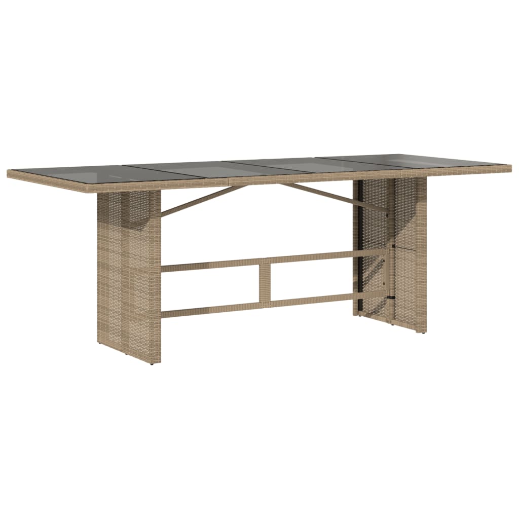 Table Basse De Jardin En Résine Tressée Outsunny - Plateau Verre Trempé 5 Mm - Style Contemporain Pour Terrasse, Balcon, Extérieur - Cadre Acier 110 X 60 X 40 Cm