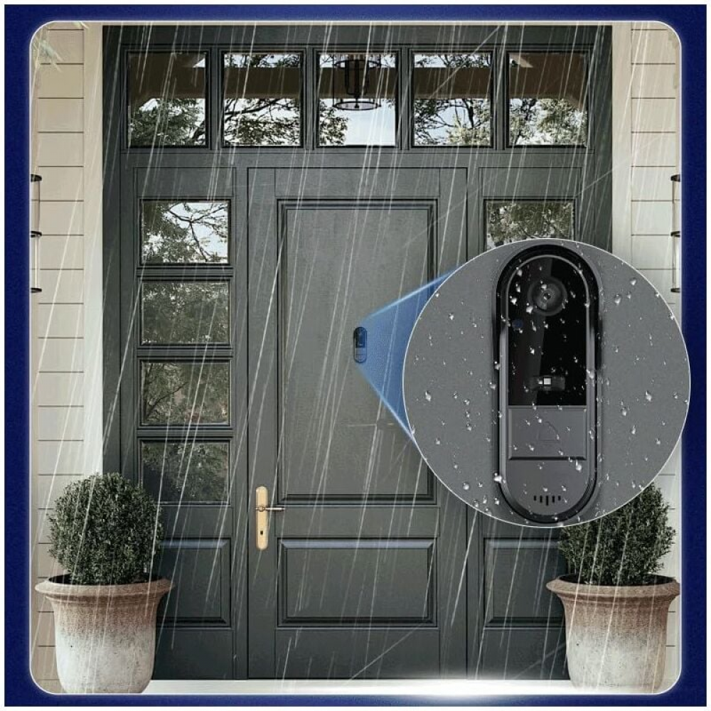 Sonnette extérieure sans fil étanche 1080 p, écran IPS 4,3 pouces, interphone vidéo sans fil IP65, caméra HD 170°, vision nocturne infrarouge - 3