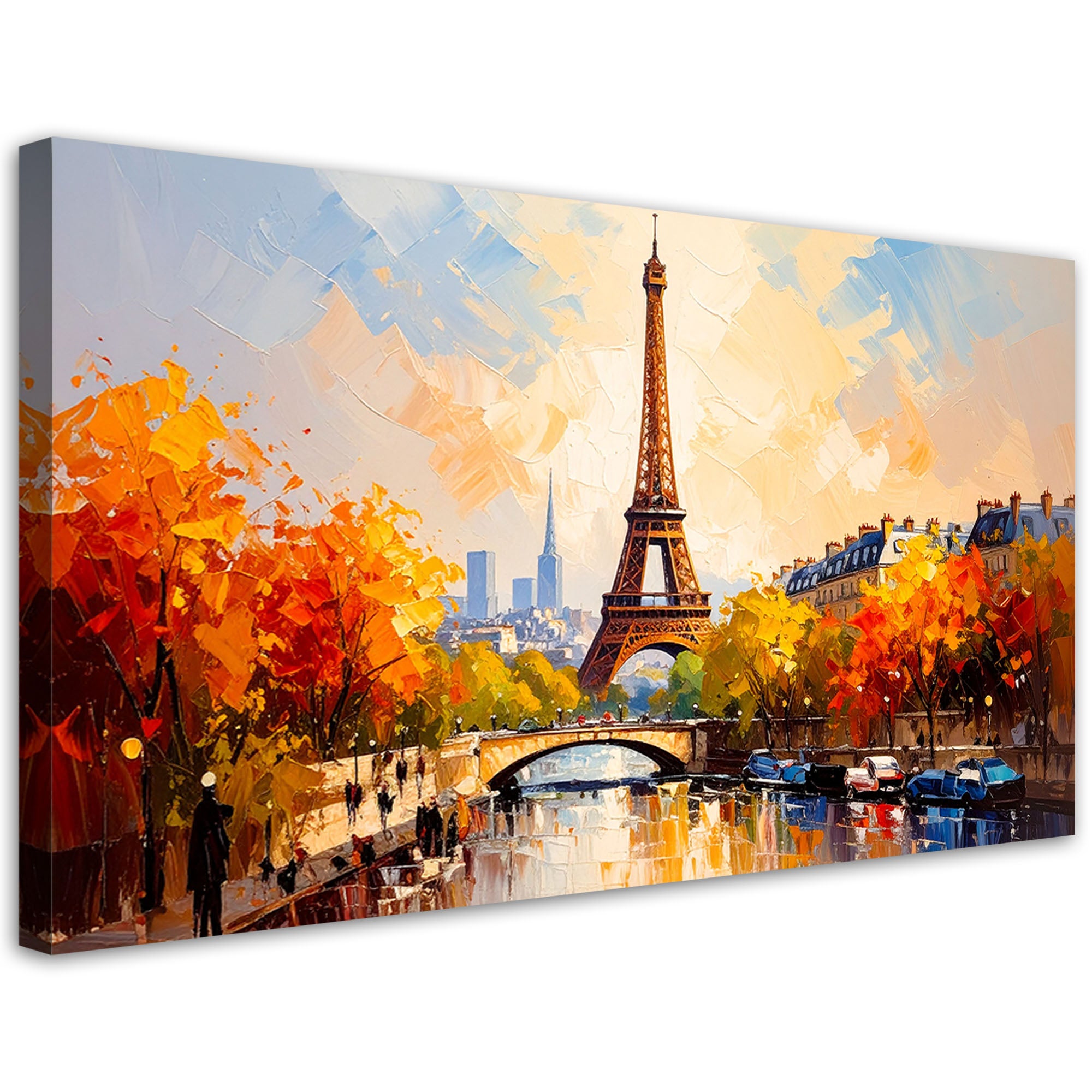 Obraz do salonu sypialni biura panorama paryża wieża eiffla 120x60