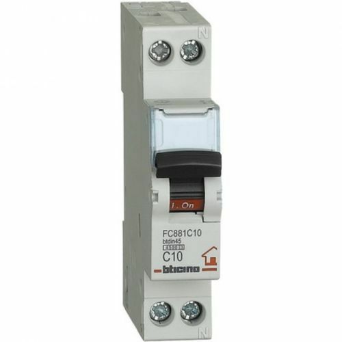BTICINO FC881C10 BTDIN45 - magnetotermico 1P+N curva C 10A.