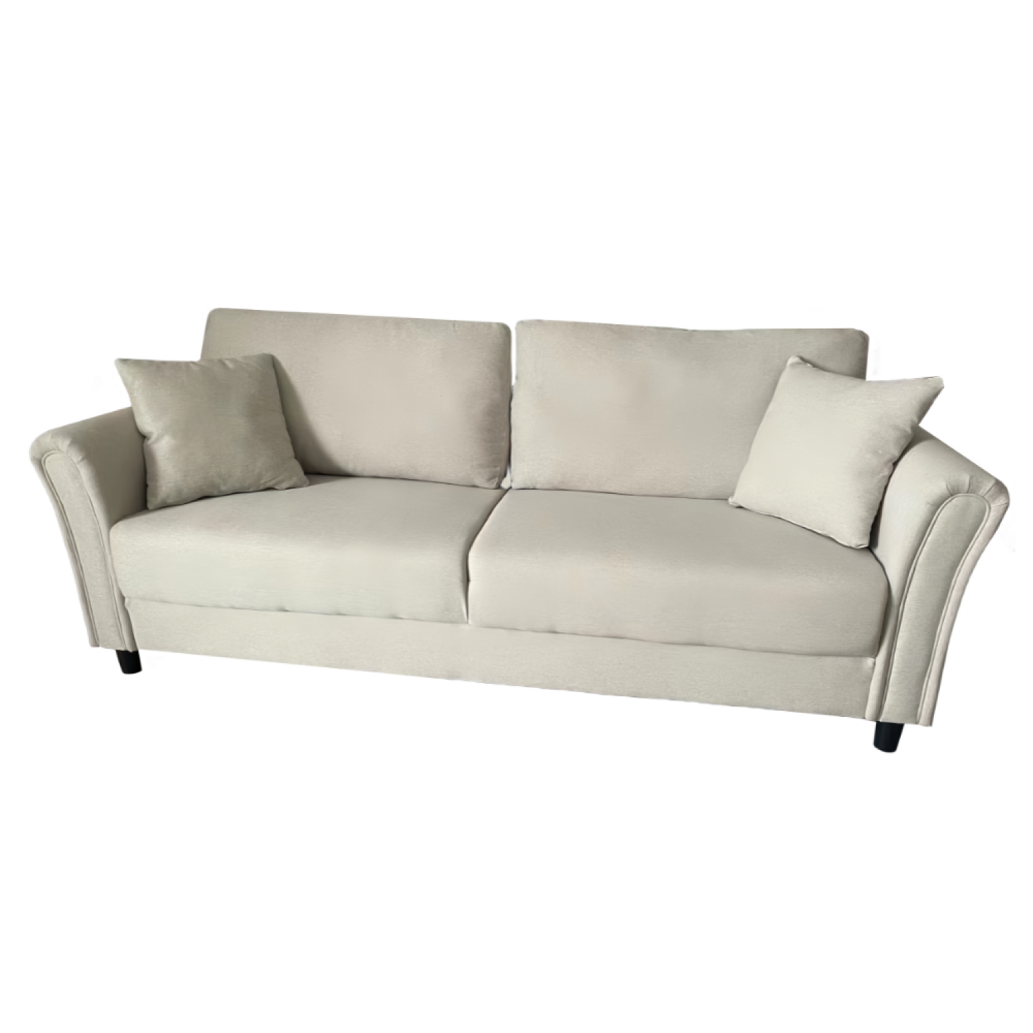 Canapé droit en tissu 4 places beige LUCERNE - 2