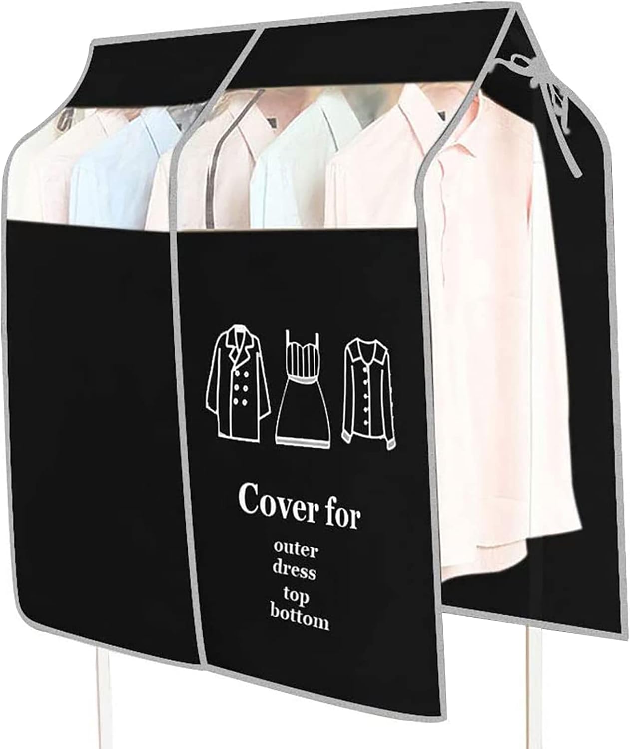 Copertura Per Abiti Antipolvere Trasparente 90x110 Cm - Organizer Per Armadio In PEVA