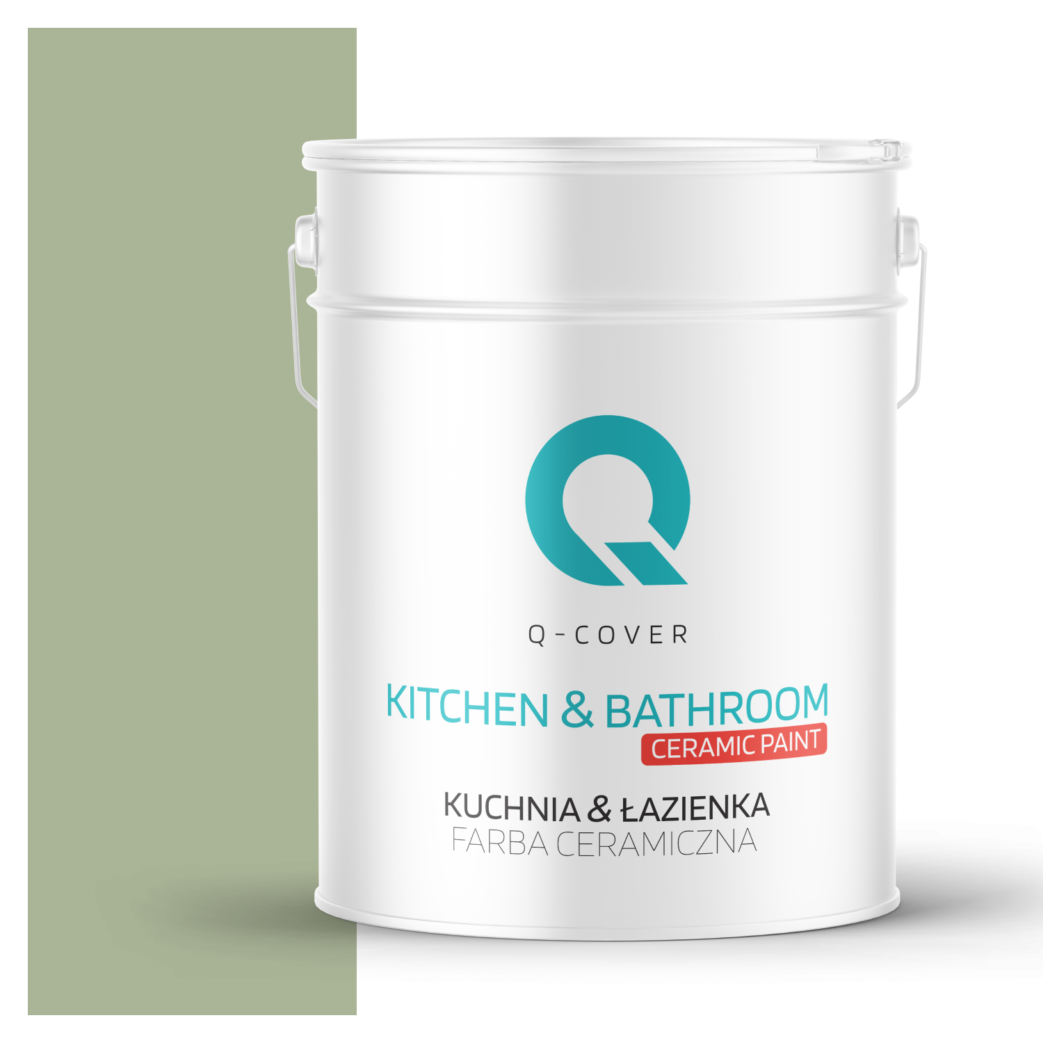 Farba Ceramiczna Kuchnia &amp; Łazienka Q-Cover Zielony H2143 Głęboki Mat 10L