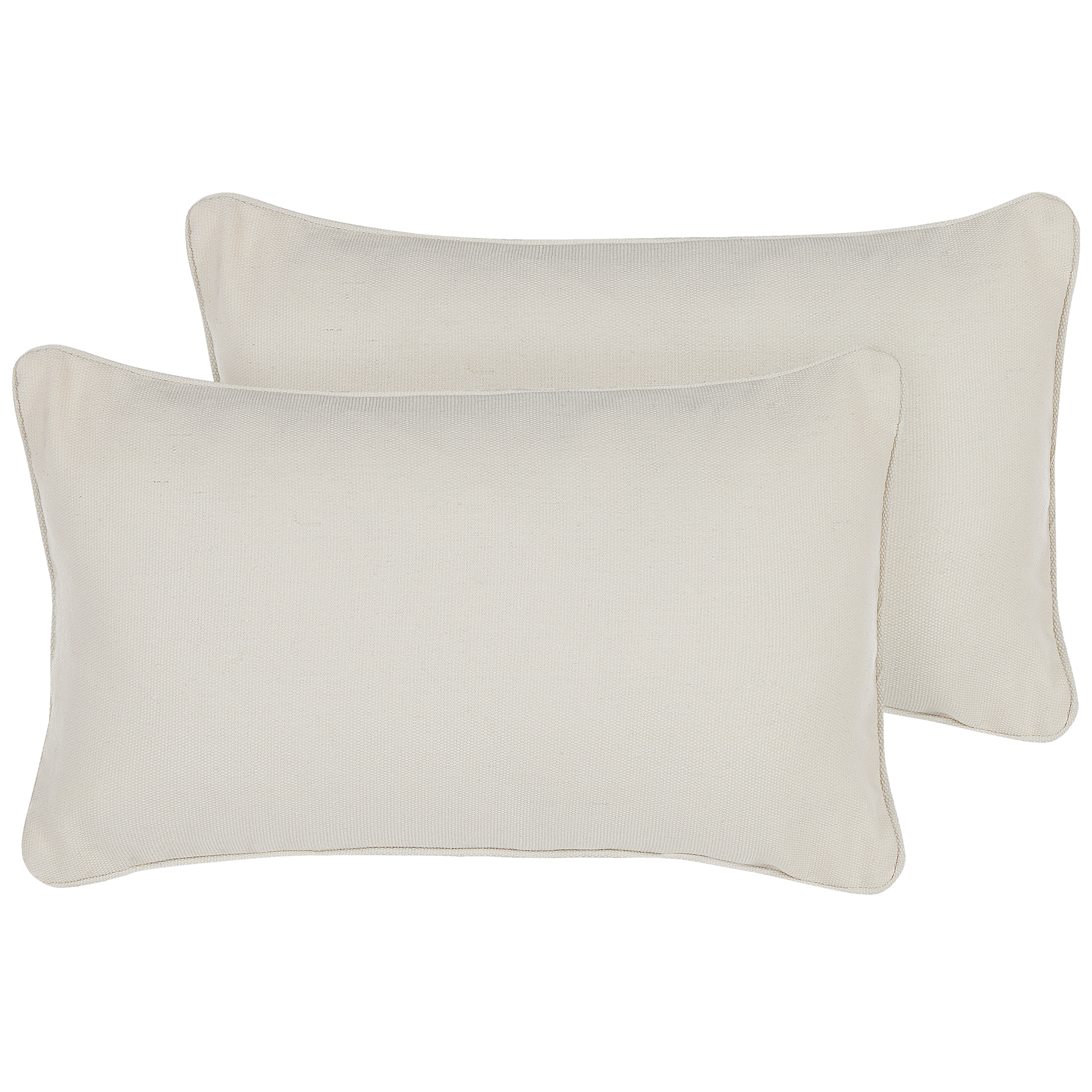 Beliani conjunto de 2 cojines decorativos heliotrope 30 x 50 cm blanco liso