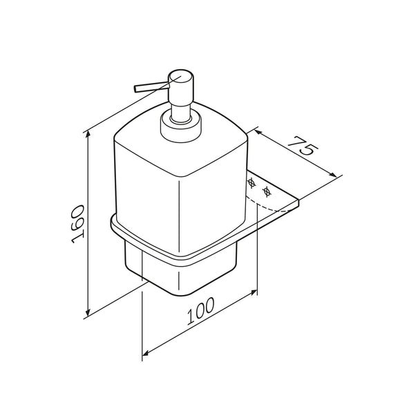 AM.PM Distributeur de savon en verre satiné et inox robuste, Chromé - 2
