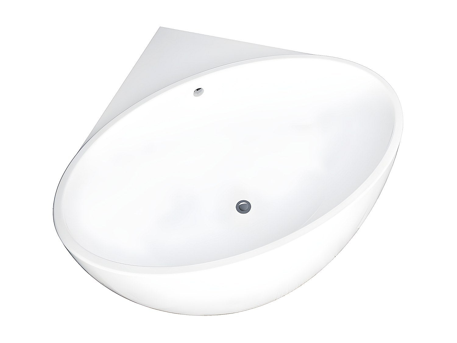 Baignoire d'angle - 127 x 127 x 58 cm - Acrylique - Blanche - 197 L - GOURAMI - 2