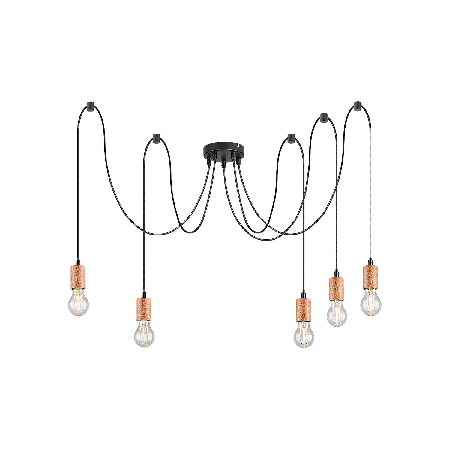 Lampa wisząca Dollien czarno-brązowa 5xE27x40W metal wym:210x4,5x4,5cm IP20 Rabalux