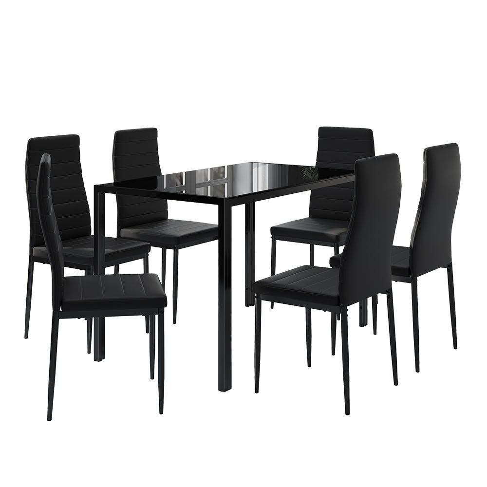Vicco Stół jadalny Grand, Czarny, 120 x 75 cm Zestaw 6